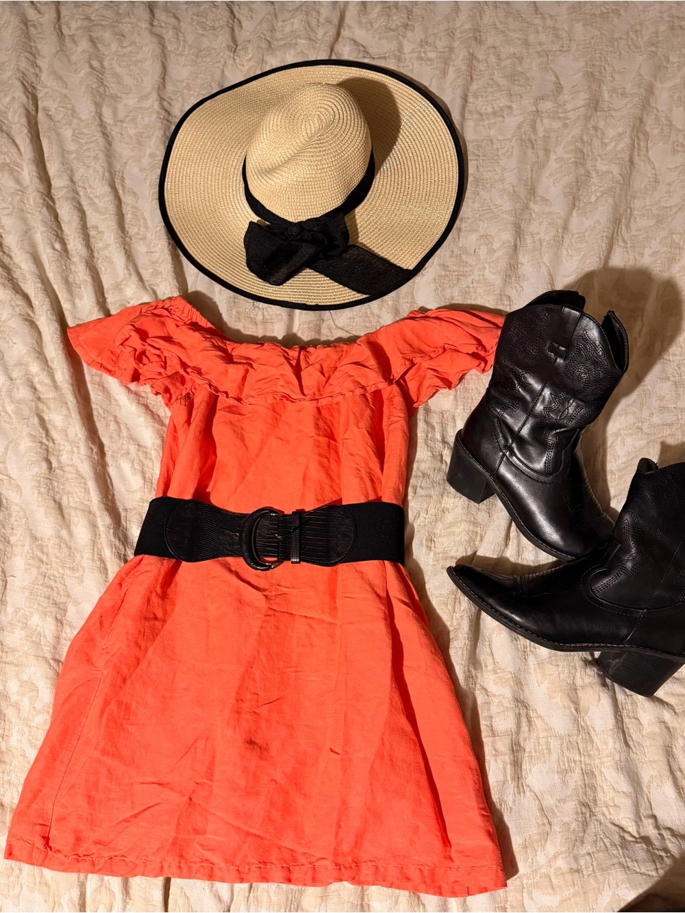 Tommy Bahama Coral Off-Shoulder Mini Linen Dress